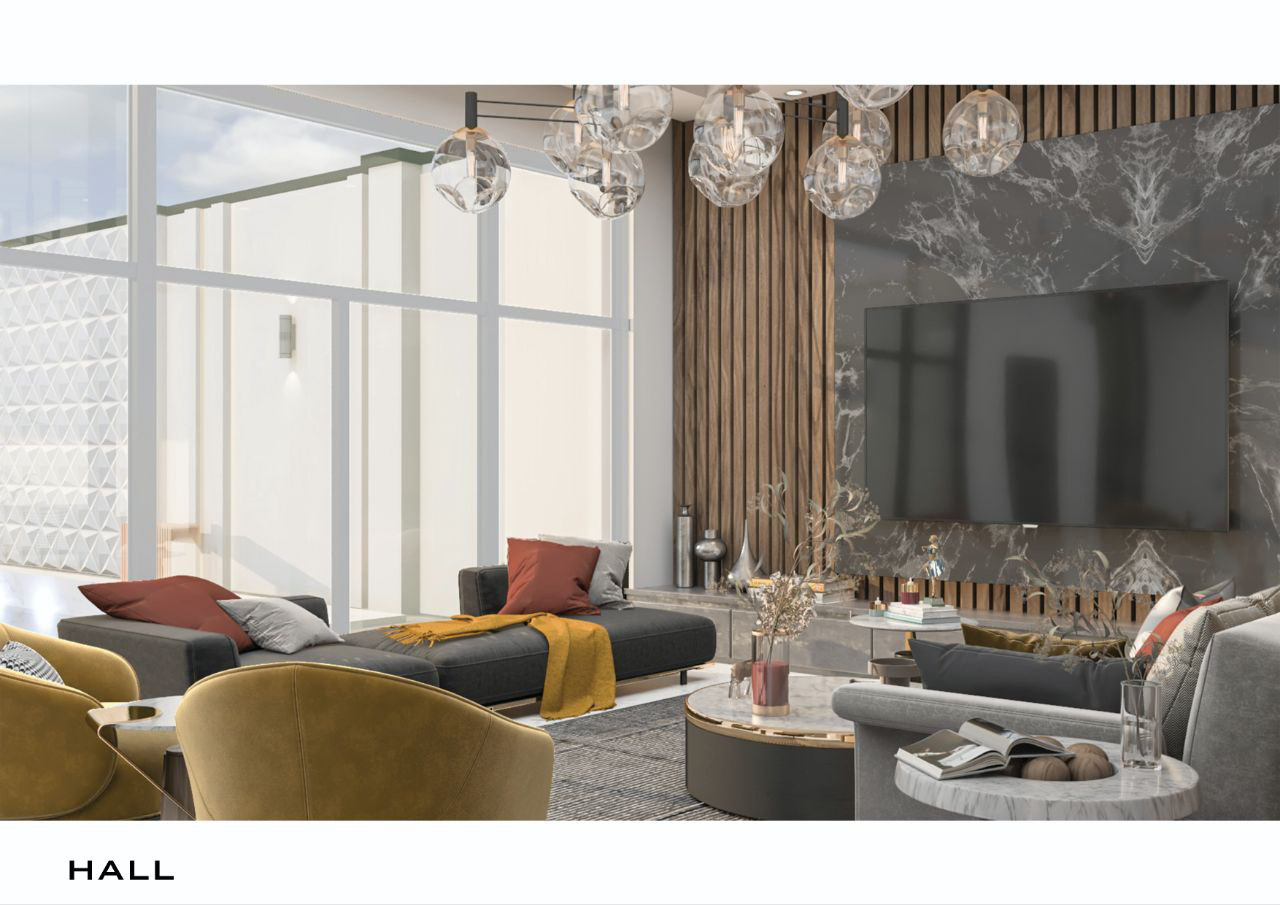 Modern living room in a vila wider