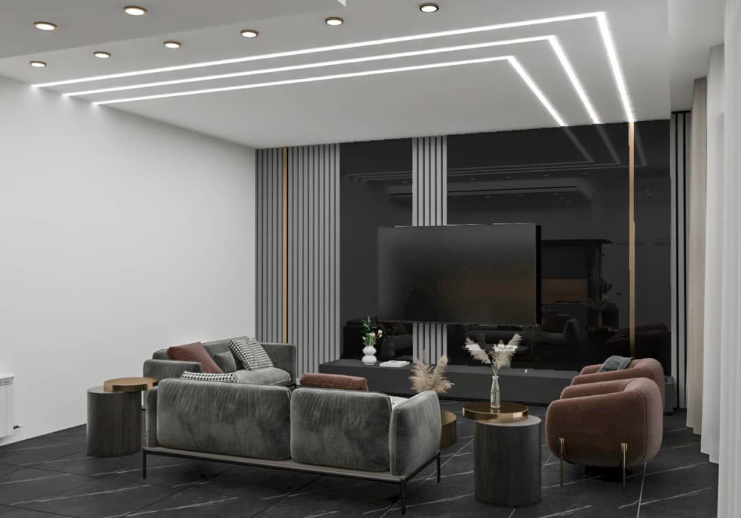 Dark Minimal living room