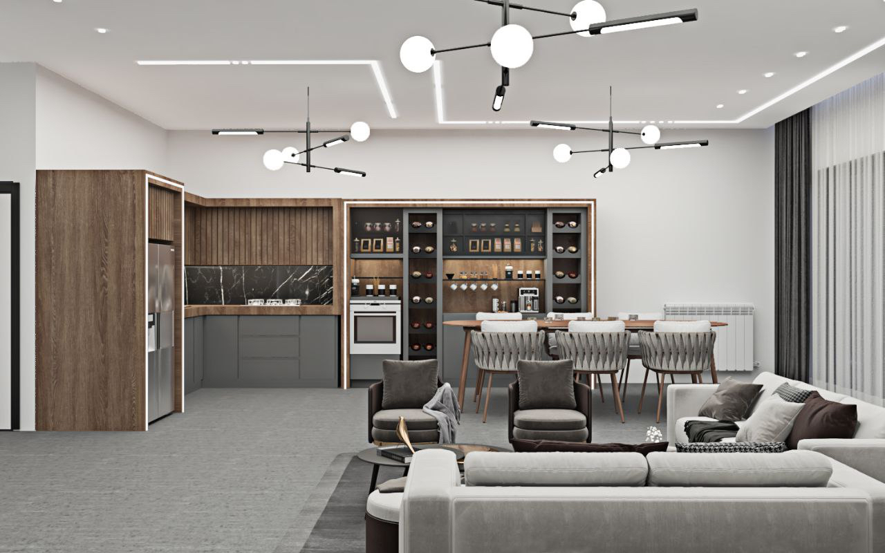 Modern living- and dining room