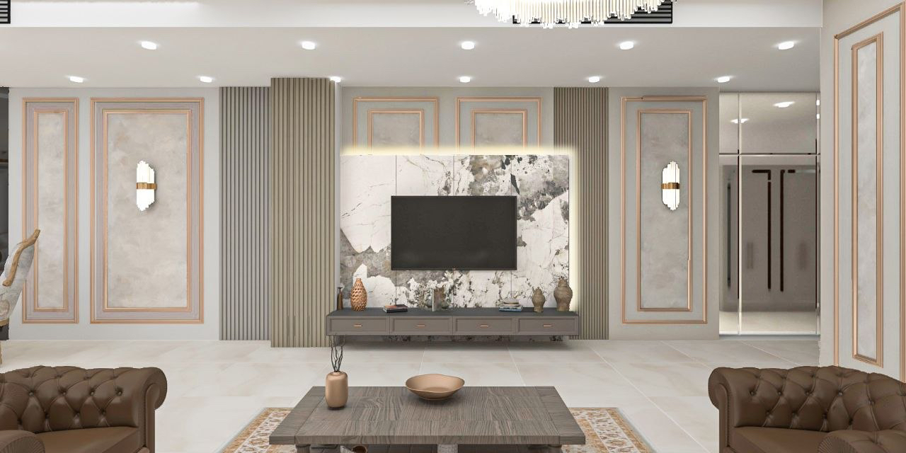 Neo-classic tv wall