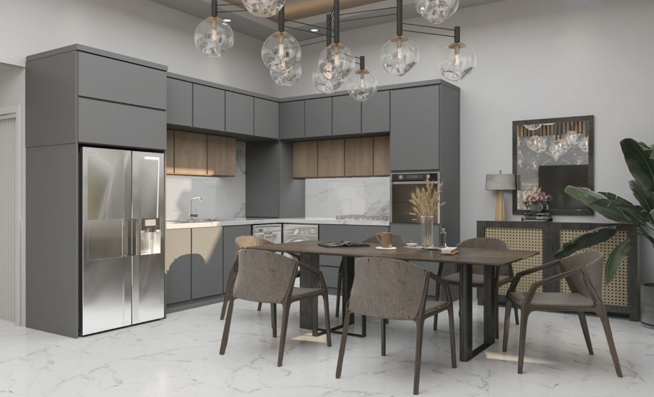 Grey modern kitchen