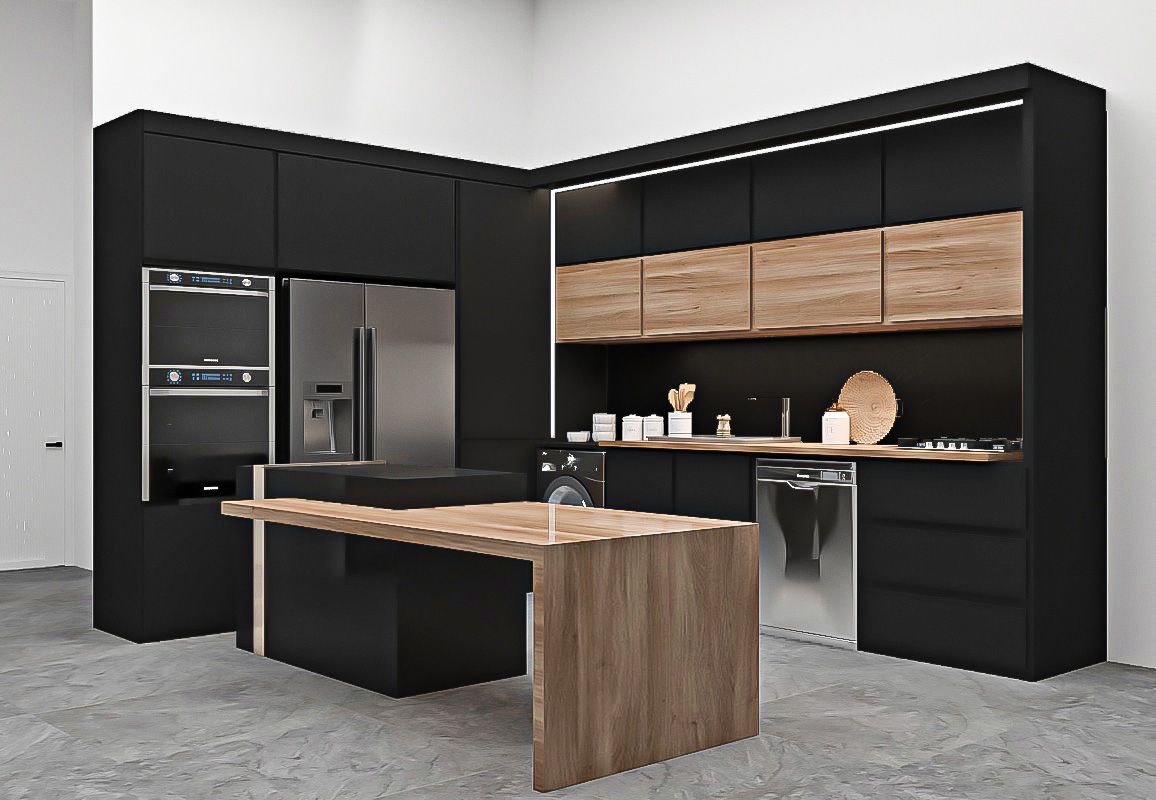 Black woody kitchen