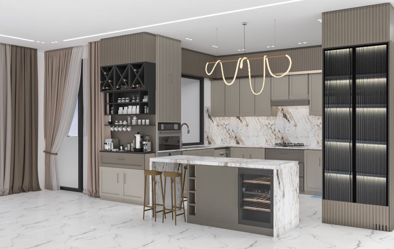 Kitchen and cafe bar