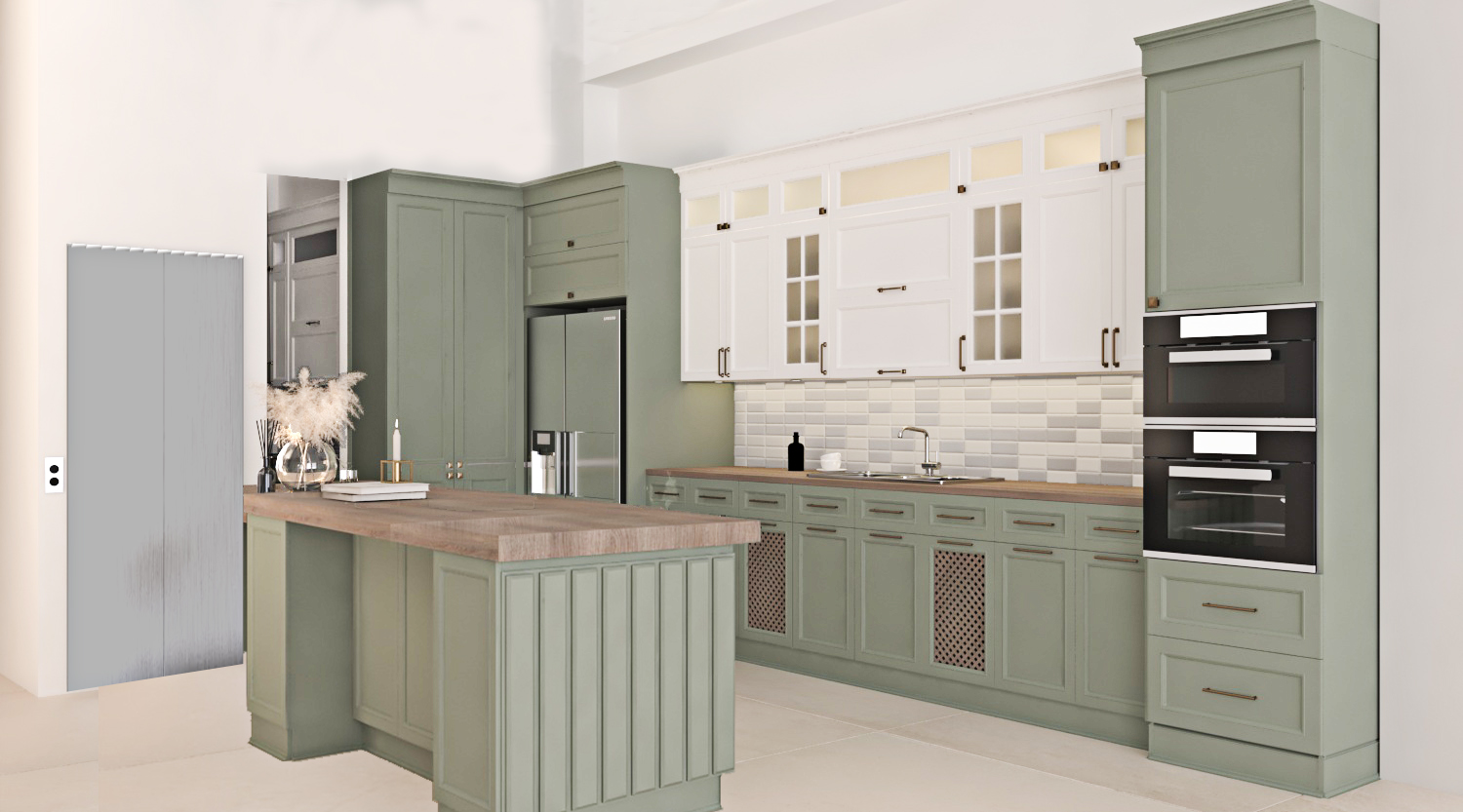 White green modern kitchen